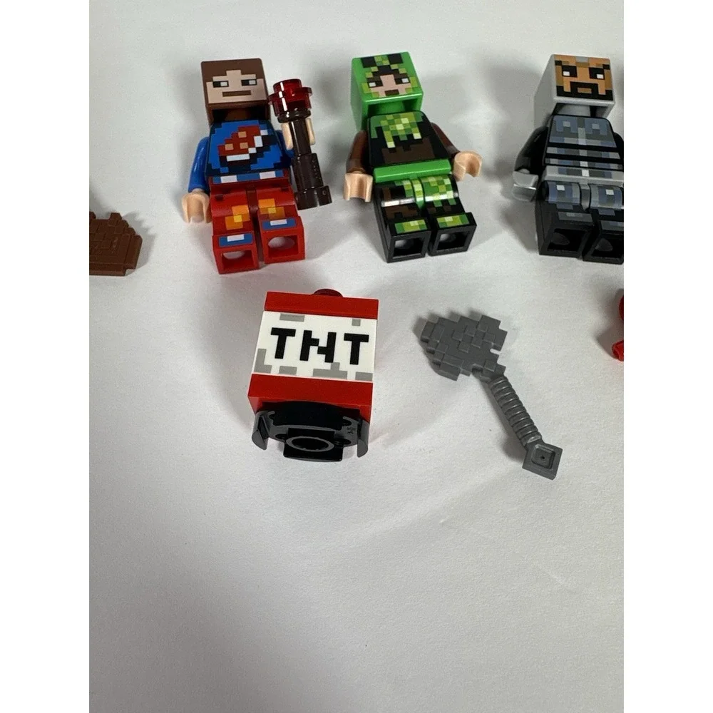 LEGO Minecraft Minifigure Lot Steve Characters TNT Weapons Bow Sword Axe Genuine